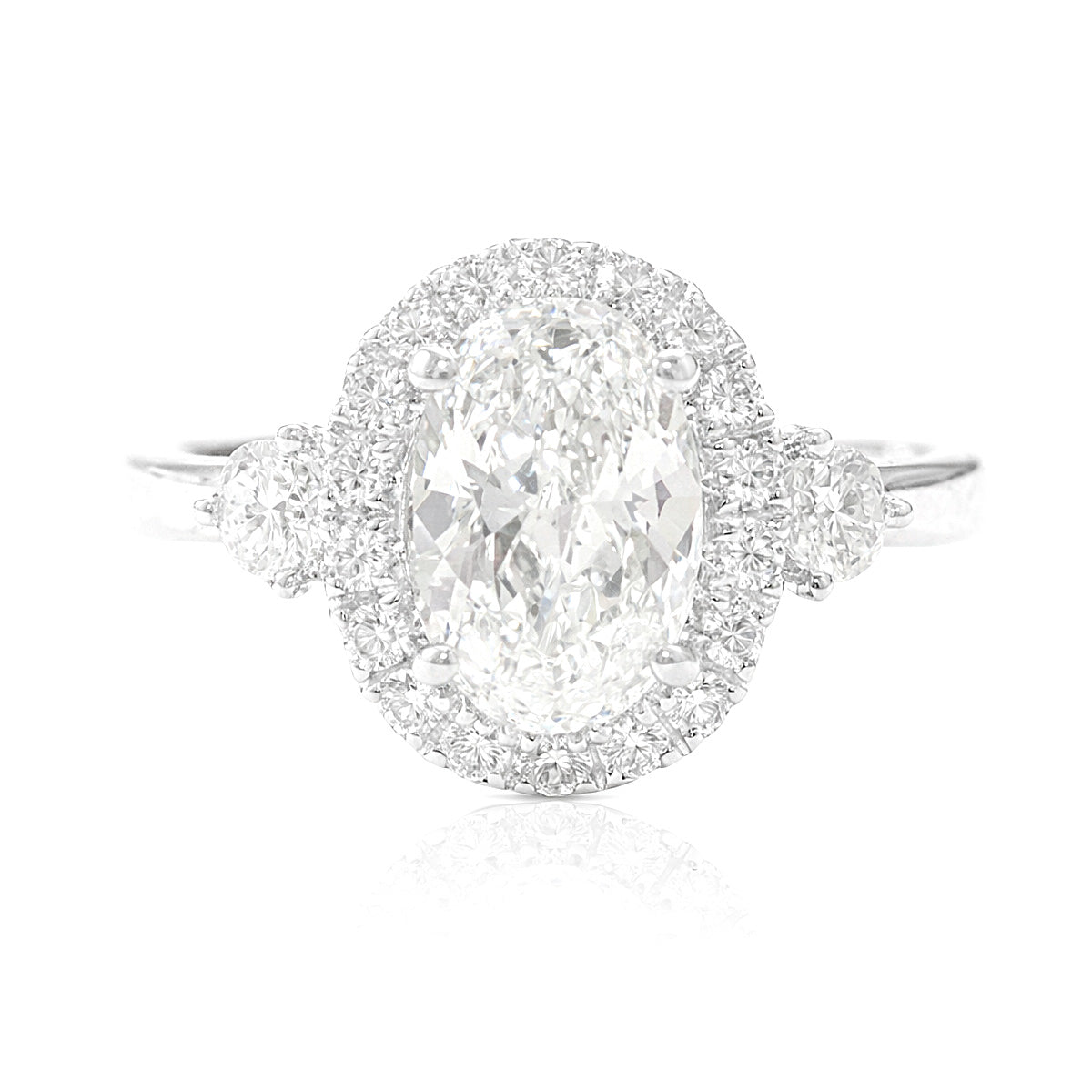 18K ほぼ無色Gダイヤモンドリング 1.06ct VS2 オーバル