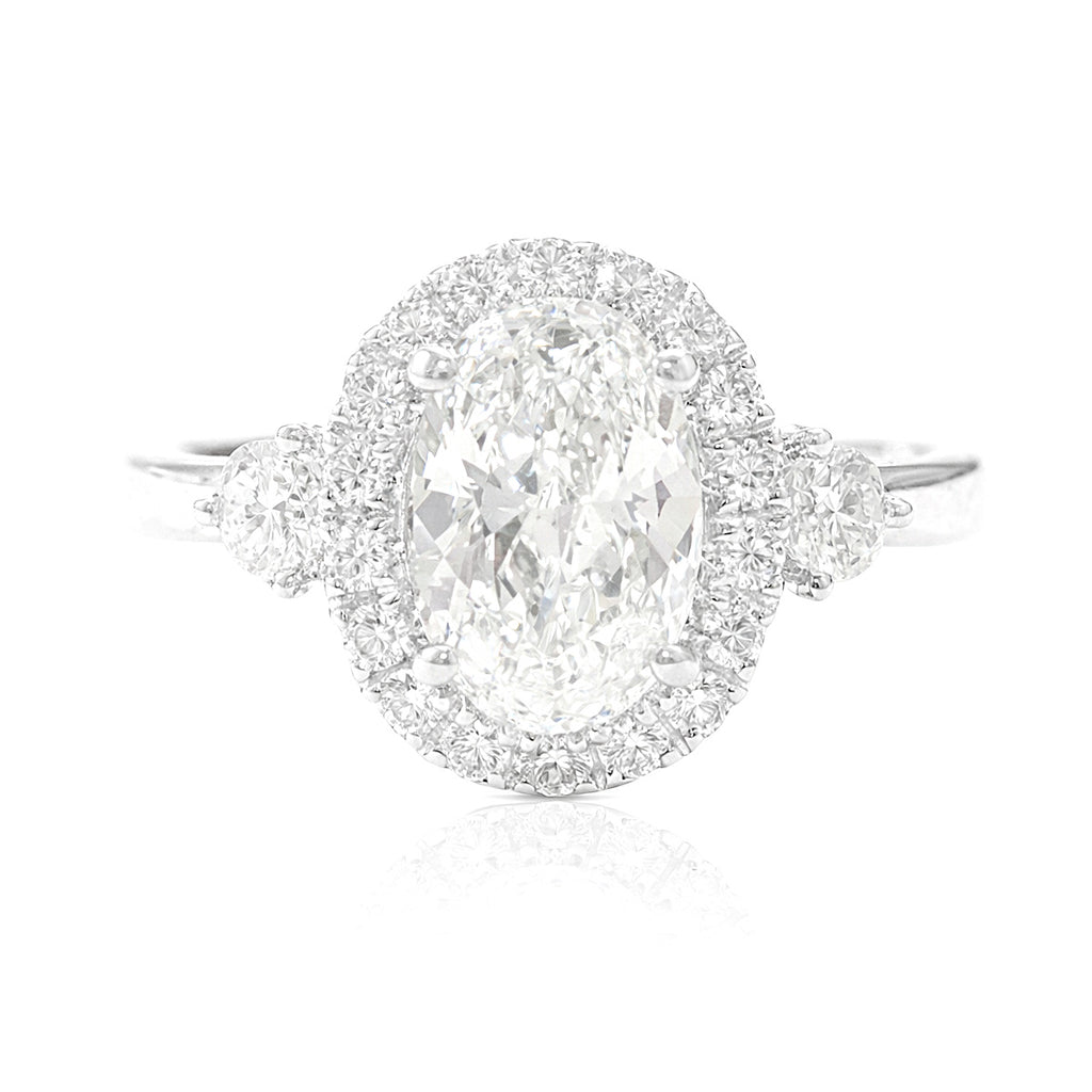18K ほぼ無色Gダイヤモンドリング 1.06ct VS2 オーバル