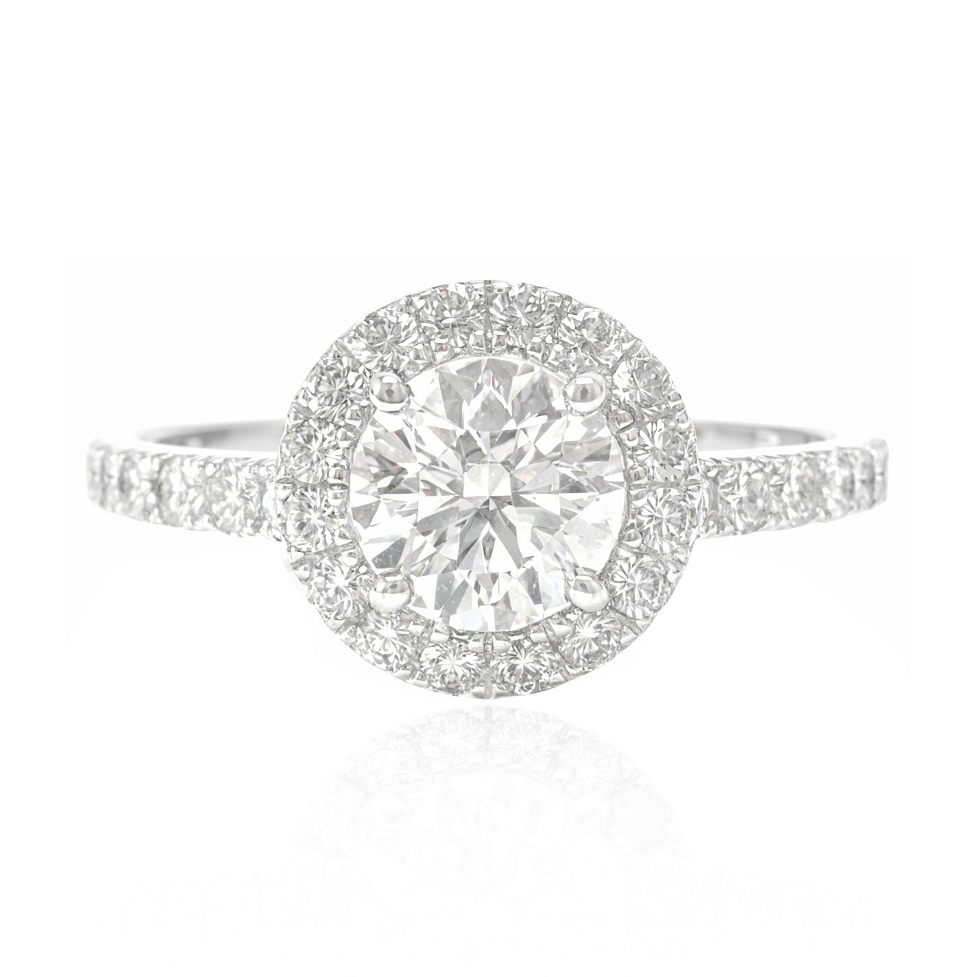 18K 無色F ダイヤモンドリング 1.303ct VS2 ラウンド