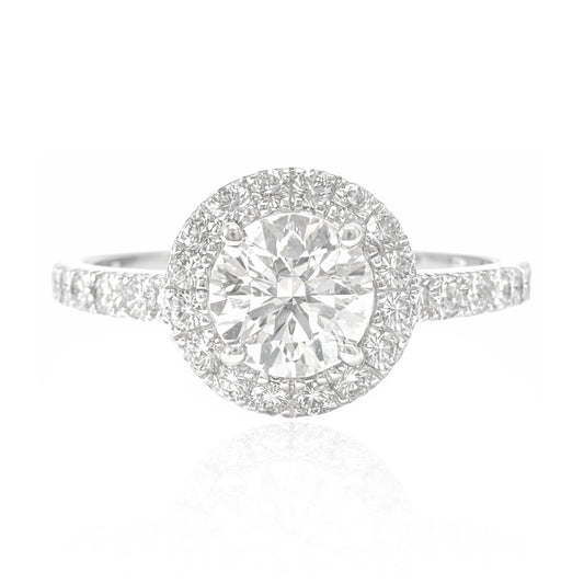 18K 無色F ダイヤモンドリング 1.303ct VS2 ラウンド