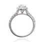 18K ほぼ無色H ダイヤモンドリング 1.319ct SI1 ペアカット