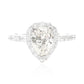 18K ほぼ無色H ダイヤモンドリング 1.319ct SI1 ペアカット
