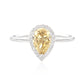 18K イエローダイヤモンドリング 0.574ct ペアカット