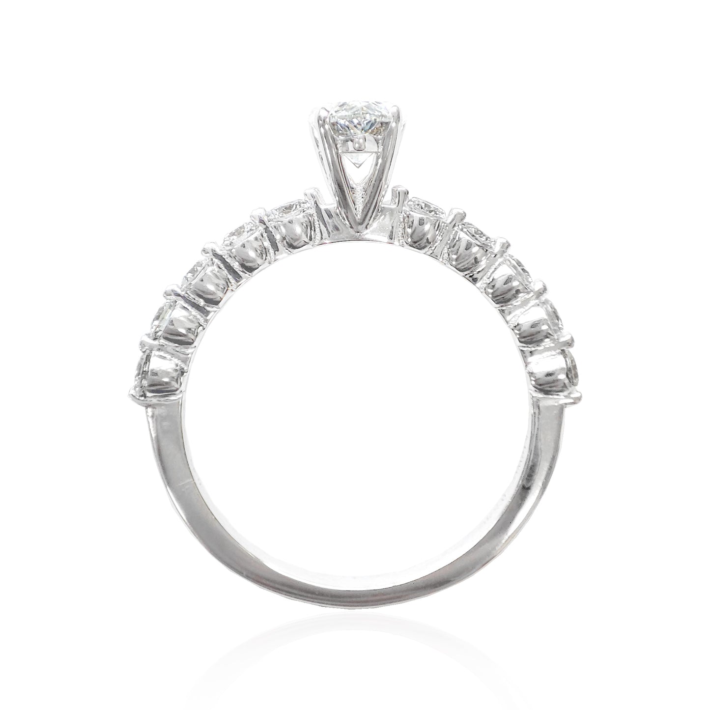18K 無色G ダイヤモンドリング 1.008ct VS2 ペアカット
