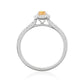 18KWG Pear Fancy Vivid Yellow Orange Diamond Ring - 0.583ct