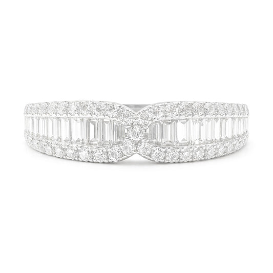 18K Baguette & Round-cut Diamond Ring - 0.74ct