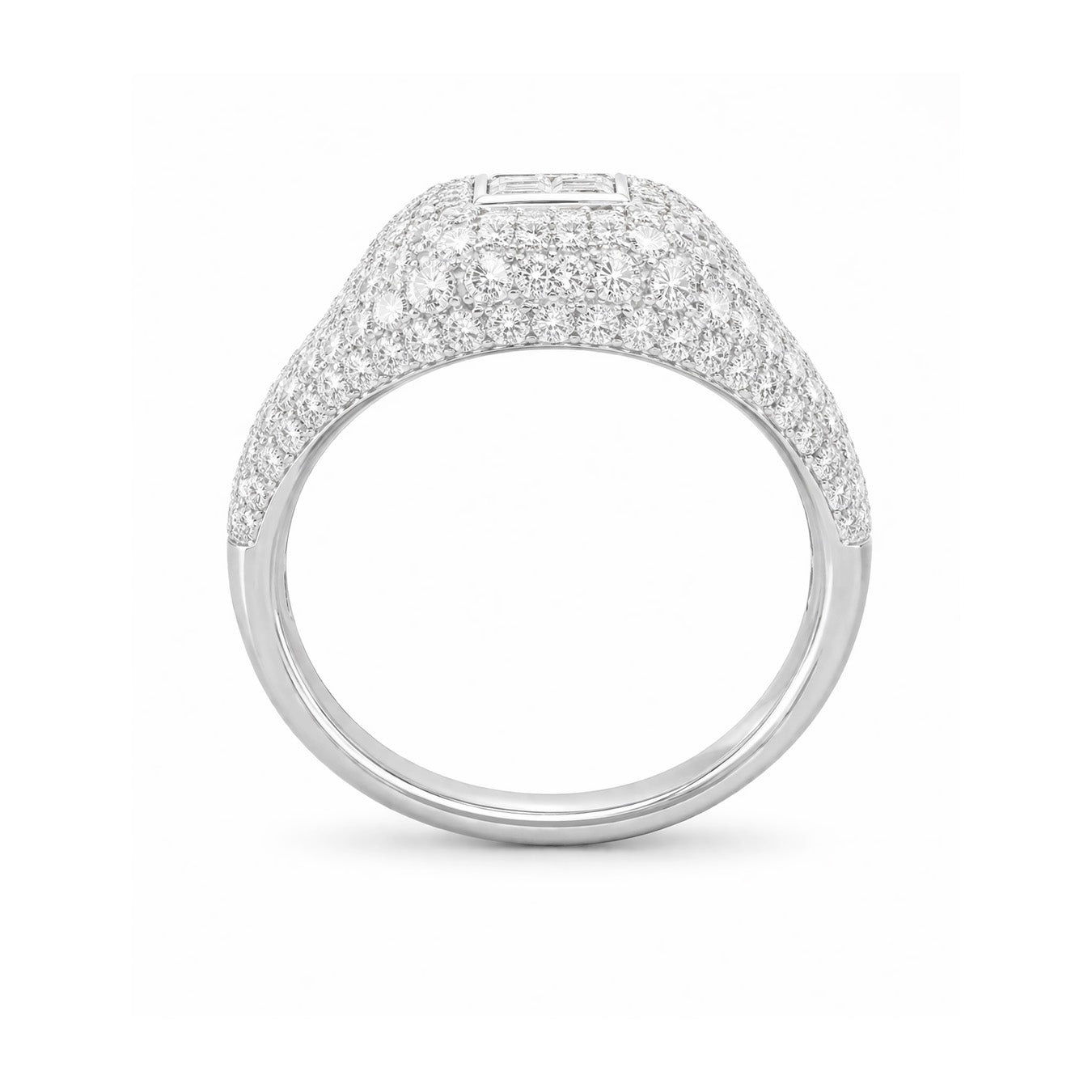 18K Baguette&Round-cut Near Colorless Diamond Ring - 1.68ct