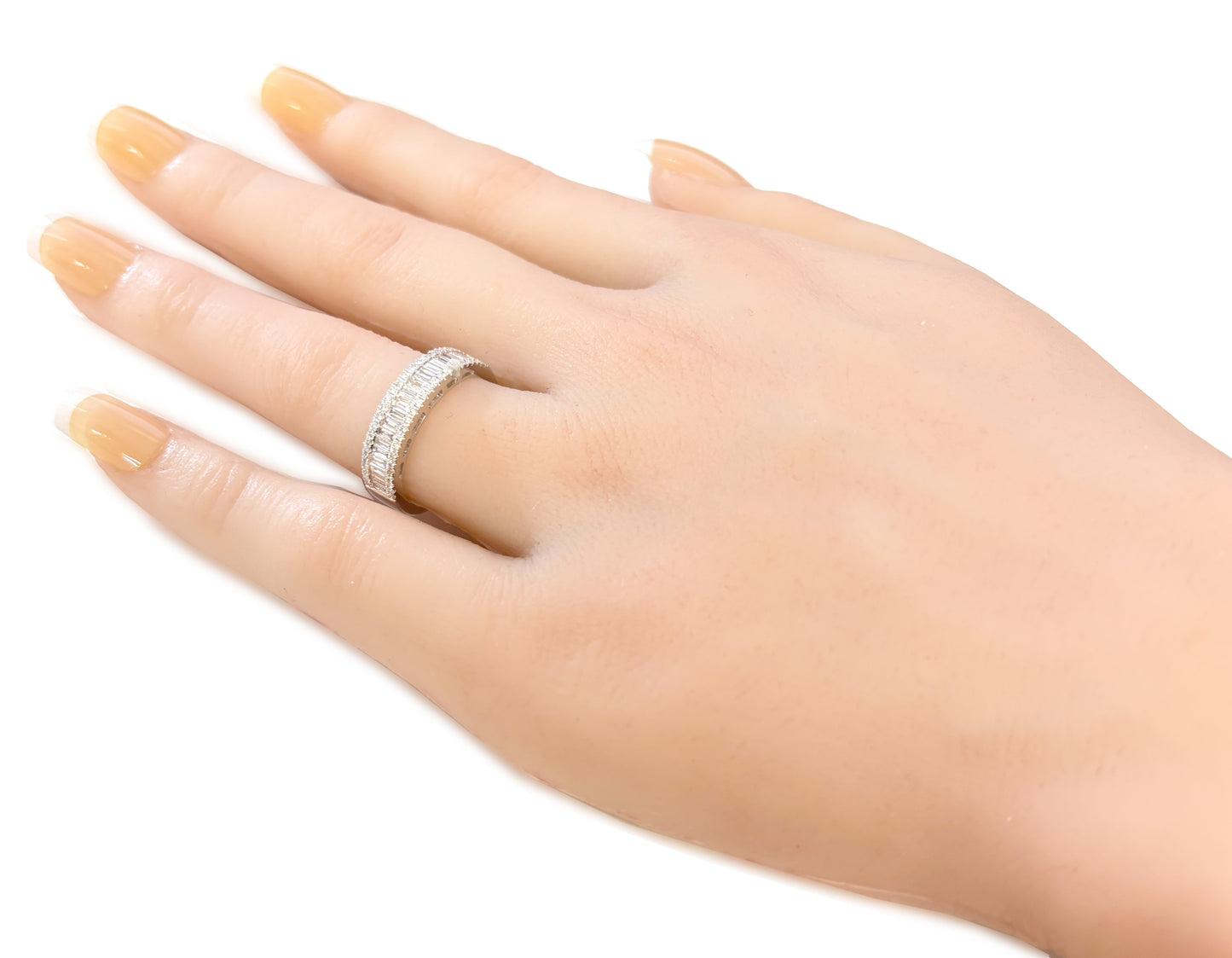 18K Round & Baguette-Cut Diamond Ring - 0.7ct