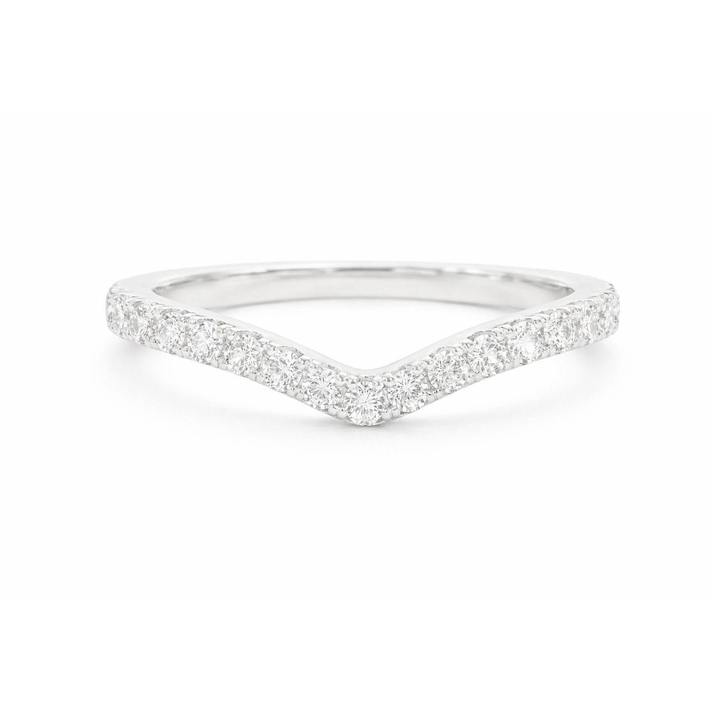 18K V字ライン ダイヤモンドリング 0.49ct