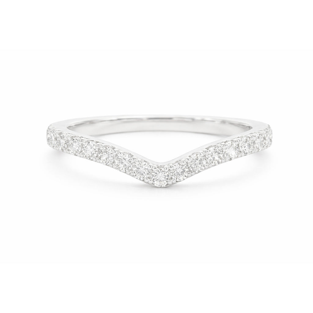 18K V字ライン ダイヤモンドリング 0.49ct