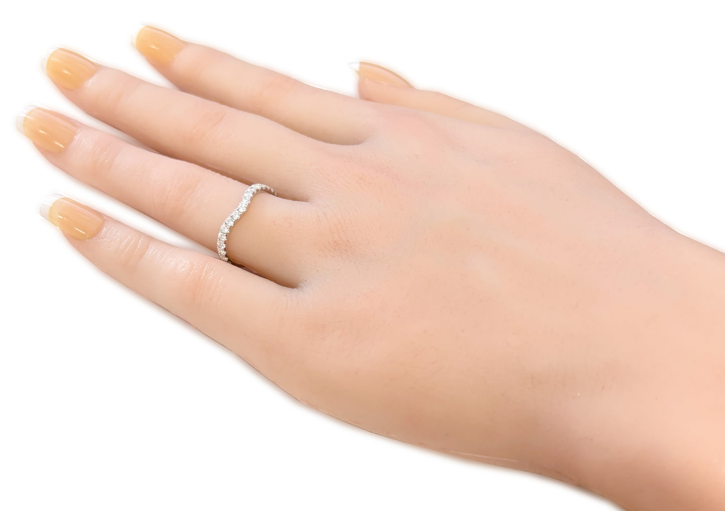 18K V字ライン ダイヤモンドリング 0.49ct