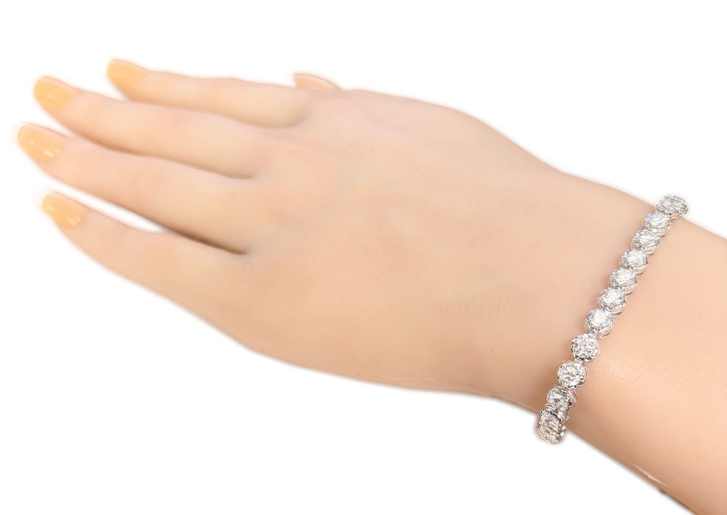 18K 天然ダイヤモンドテニスブレスレット 5.45ct