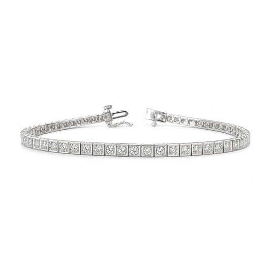 18K 天然ダイヤモンドテニスブレスレット 1.06ct