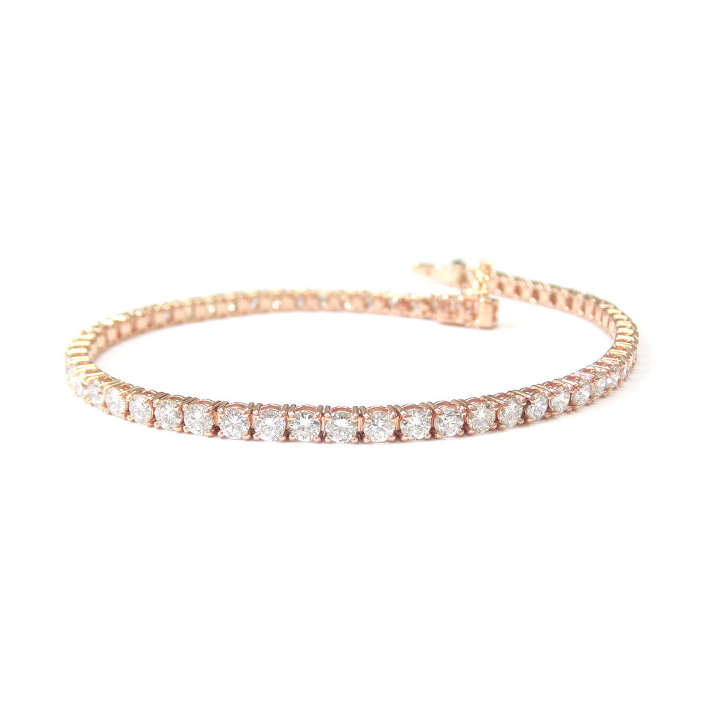 18KPG Natural Diamond Tennis Bracelet - 3.96ct