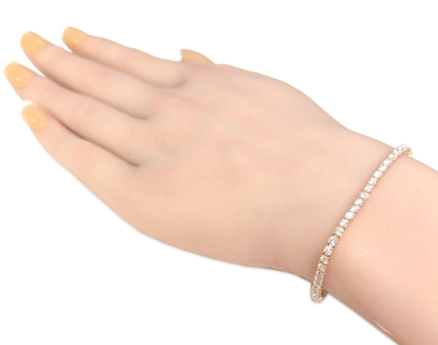 18KPG Natural Diamond Tennis Bracelet - 3.96ct