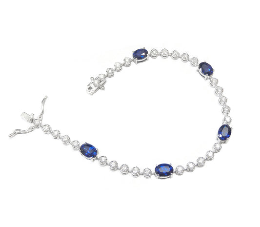 Diamond - Sapphire CVD Tennis Bracelet - 5.94ct