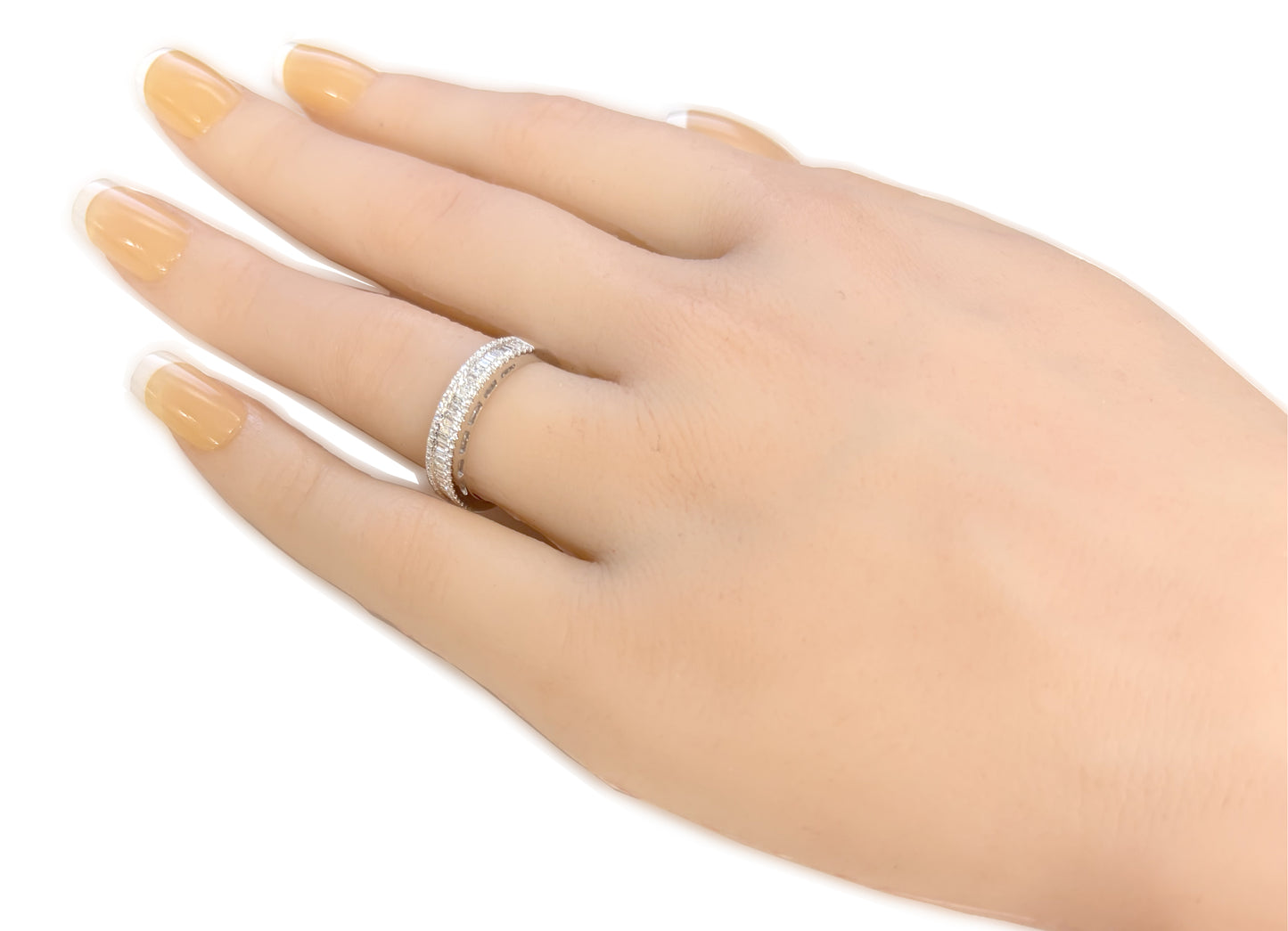 18K バゲット&ラウンドカット ダイヤモンドリング 0.41ct