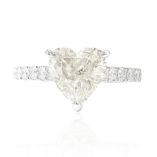 18K Heart-cut Near Colorless Diamond Ring - 1.864ct