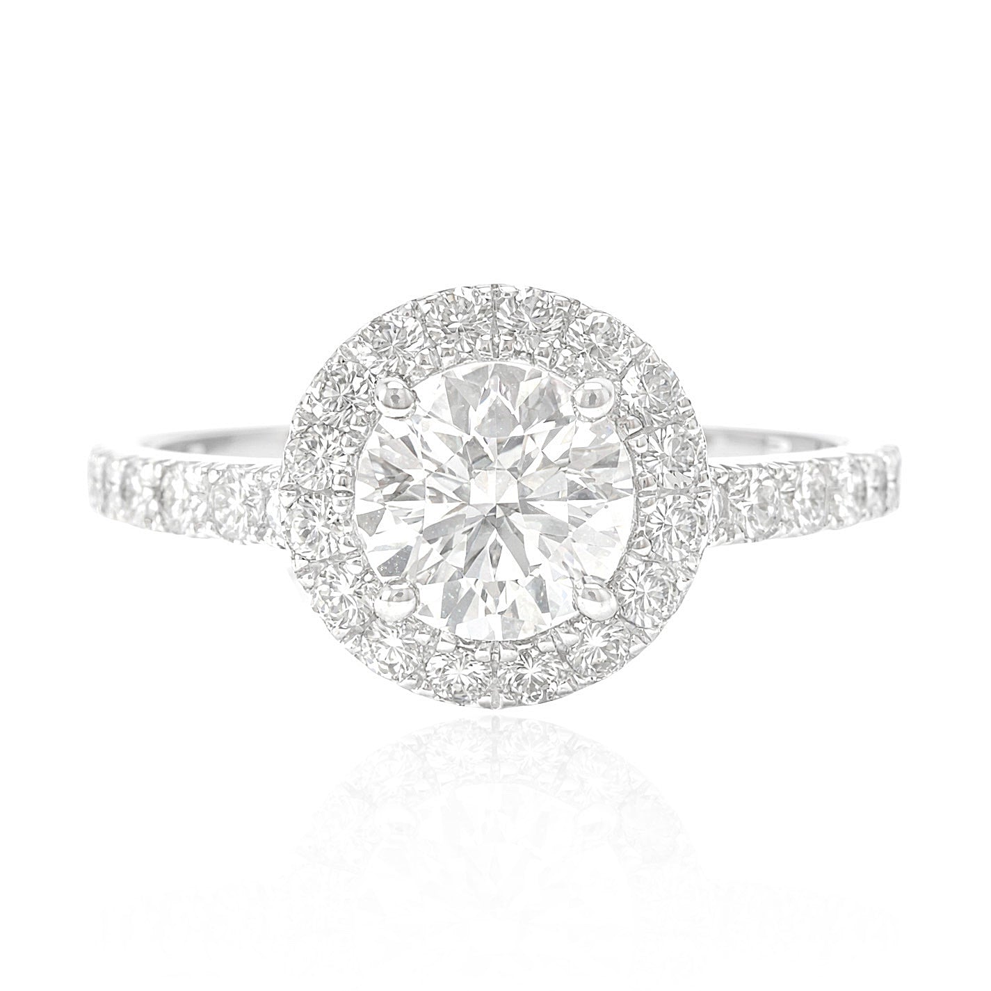 18K Round-cut Colorless Diamond Ring - 1.303ct