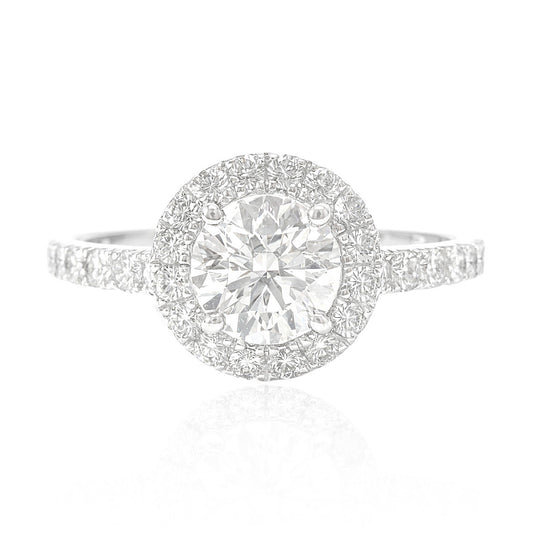18K Round-cut Colorless Diamond Ring - 1.303ct