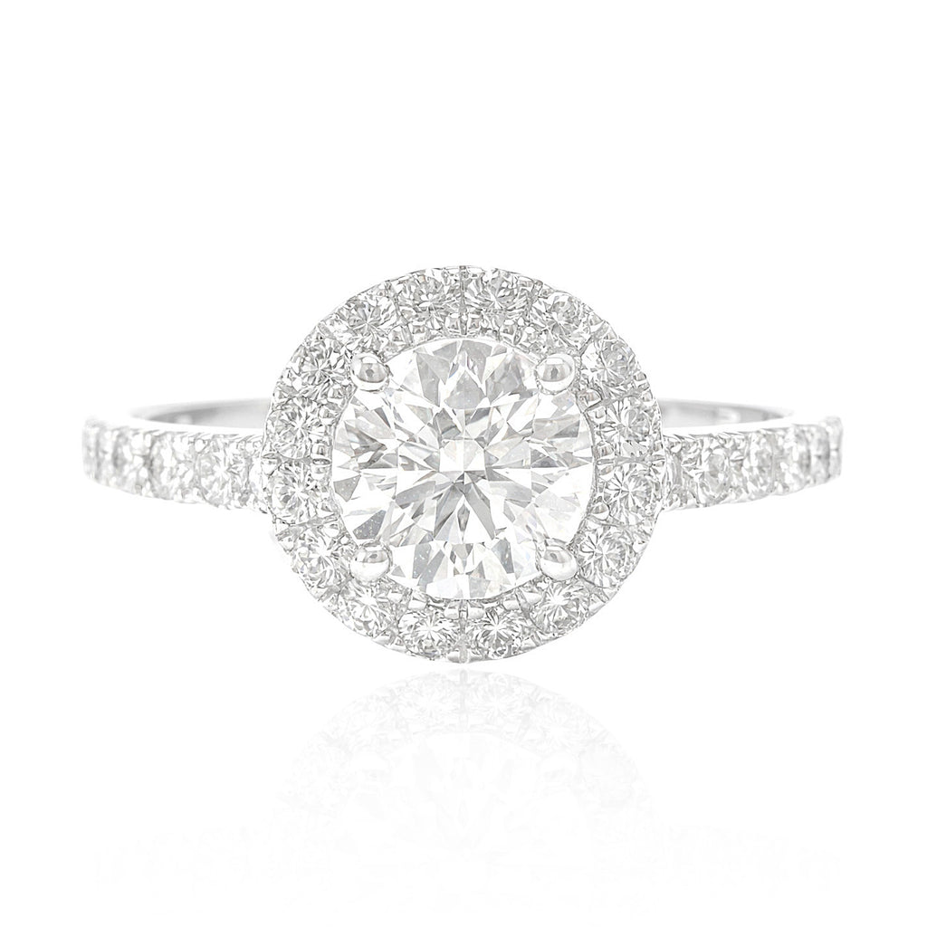 18K Round-cut Colorless Diamond Ring - 1.303ct