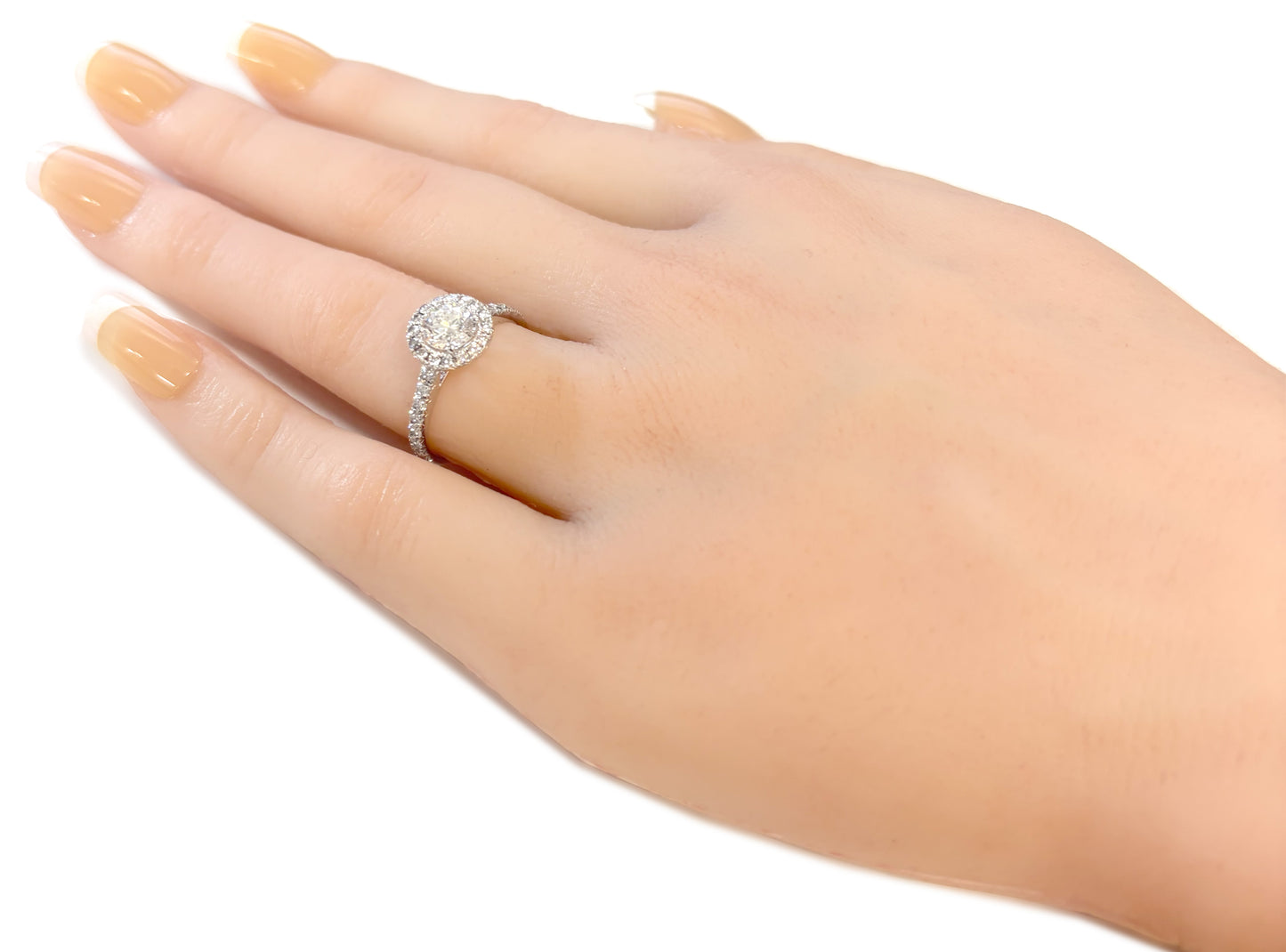 18K 無色F ダイヤモンドリング 1.303ct VS2 ラウンド