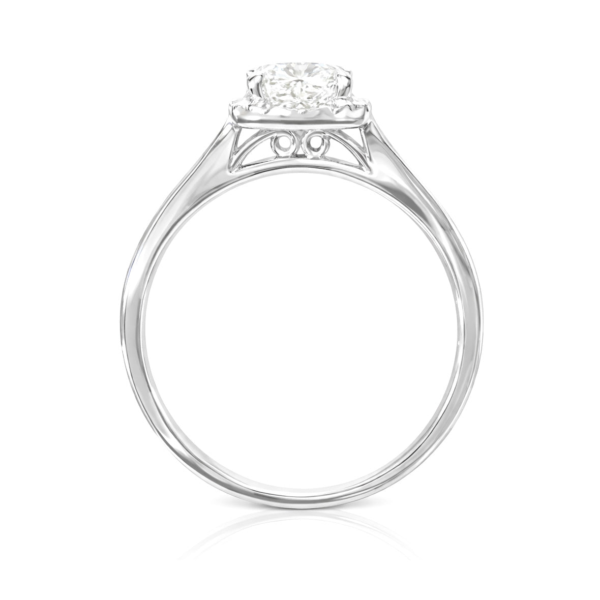 18K 無色 ダイヤモンドリング クッションカット 1.12ct
