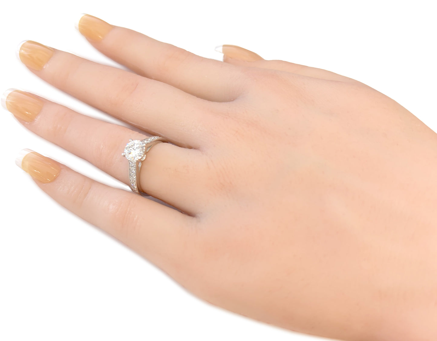 18K 無色 ダイヤモンドリング ラウンドカット 1.352ct