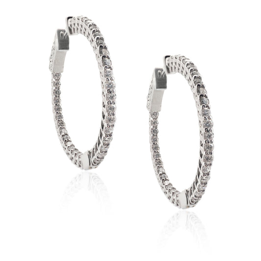 Hoop Diamond Earrings 18K 1.25ct