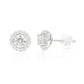 18K Colorless Round Diamond Earrings - 1.092ct