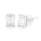 18K ほぼ無色H ダイヤモンドイヤリング エメラルドカット - 2.02ct