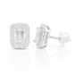 18K ダイヤモンドイヤリング エメラルドカット 0.85ct