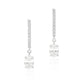 18K Colorless Oval Diamond Drop Earrings - 0.627ct