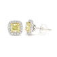 18K イエローダイヤモンドイヤリング 1.48ct Intense Yellow SI2 クッション