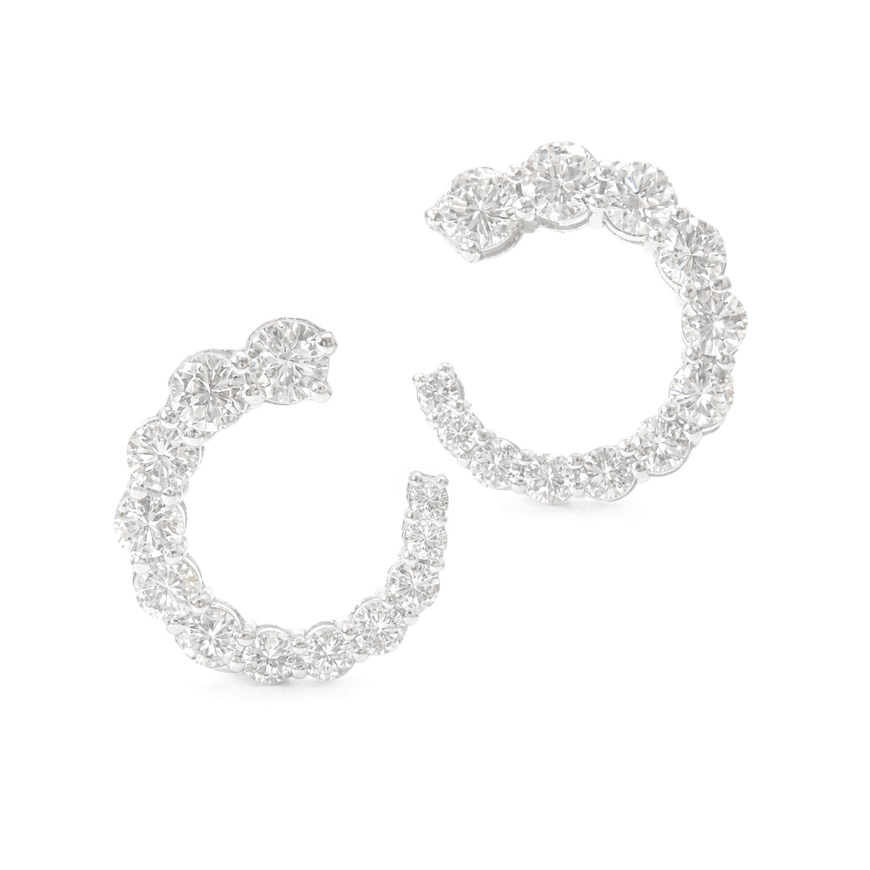 18K ダイヤモンドイヤリング フープ - 2.18ct