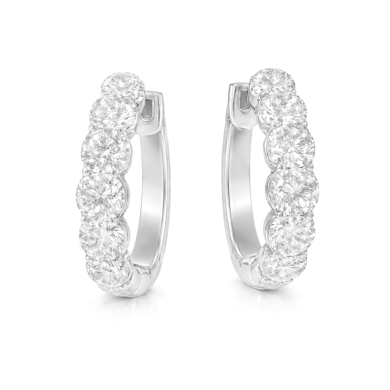 18K Hoop Diamond Earrings - 0.88ct