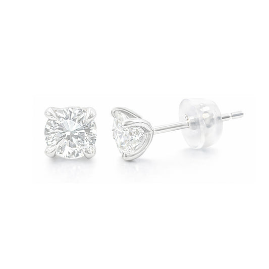 18K Diamond Earrings Studs Round-cut 0.601ct