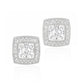 18K Round Diamond 2-Way Halo Earrings 0.954ct 