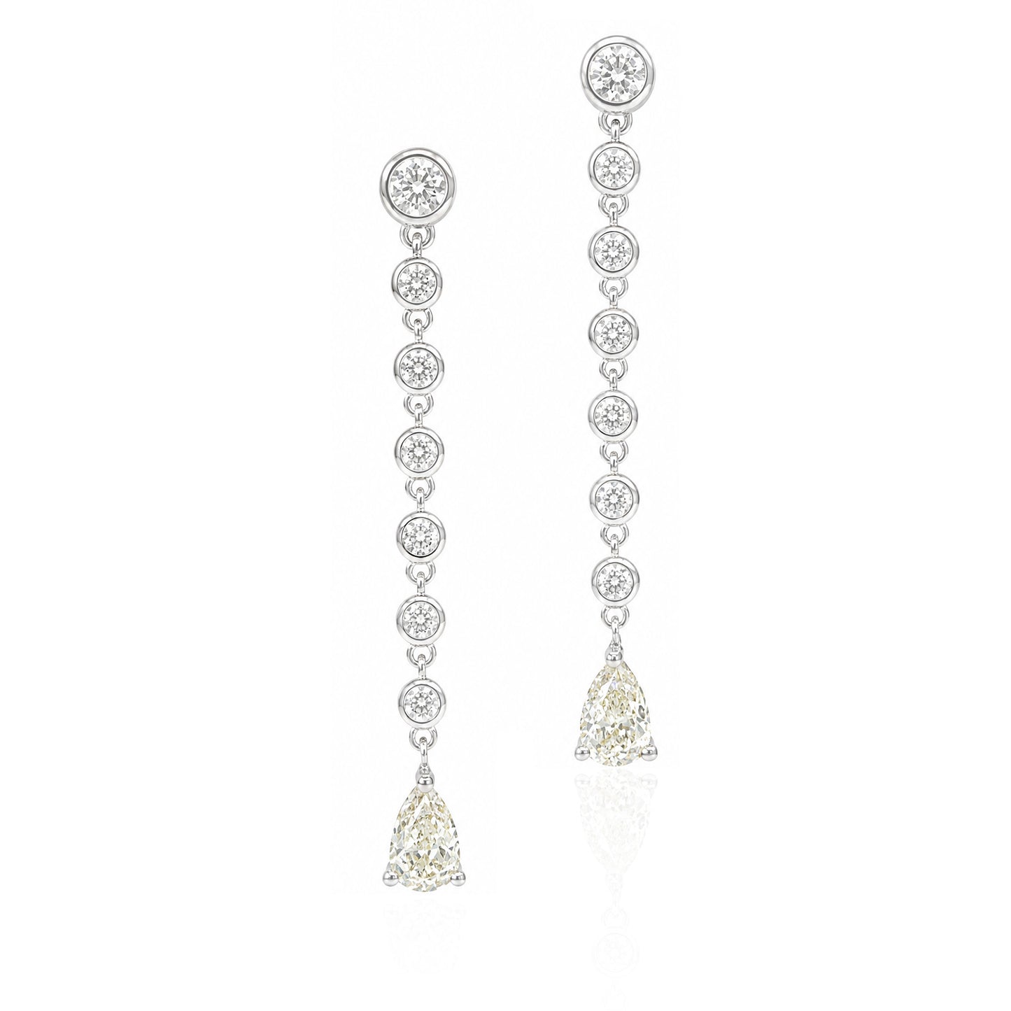18KWG ダイヤモンド ドロップピアス ペア 0.69ct
