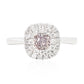 ピンクダイヤモンドリング クッション 0.419ct 天然 CGL SI-1 リング画像