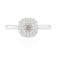 PT900 ピンクダイヤモンドリング 0.419ct Faint Pink SI1 クッション