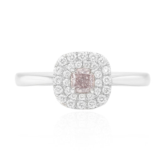 Mael Cushion Faint Pink Diamond Ring - 0.419ct 