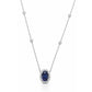 18K Oval Blue Sapphire Diamond Pendant - 1.004ct