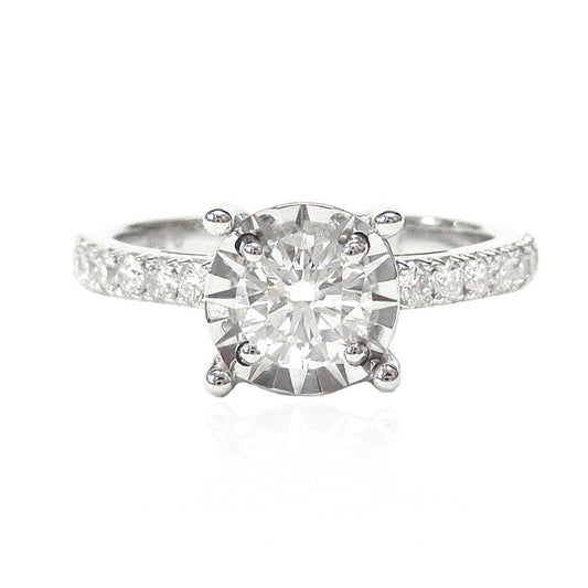 Round Colorless F Diamond Ring