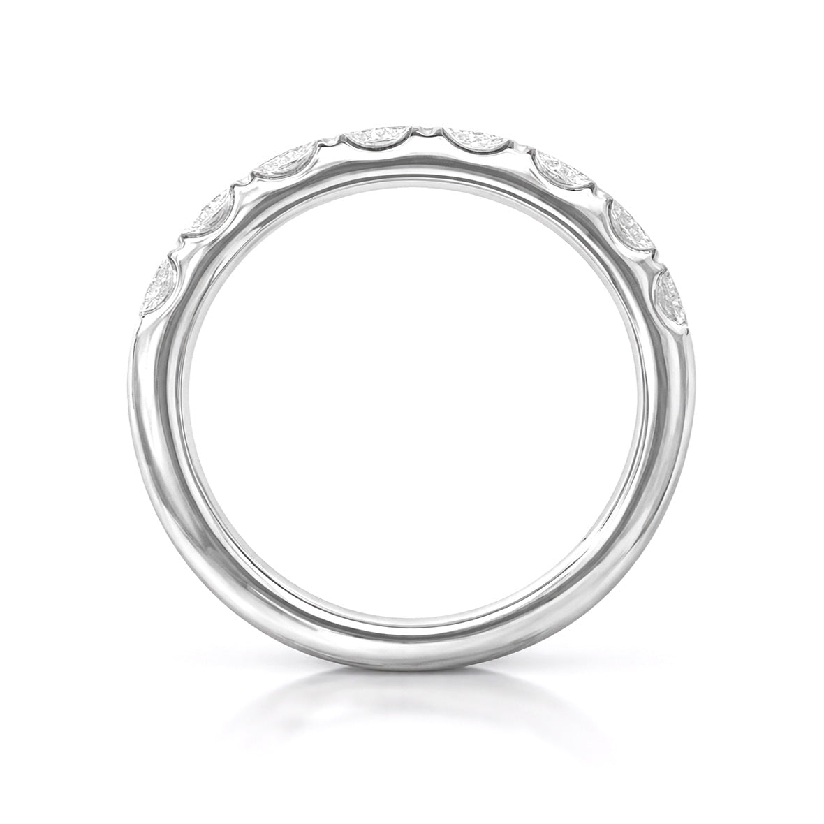 18K 無色 8石 ダイヤモンドハーフエタニティリング 1ct