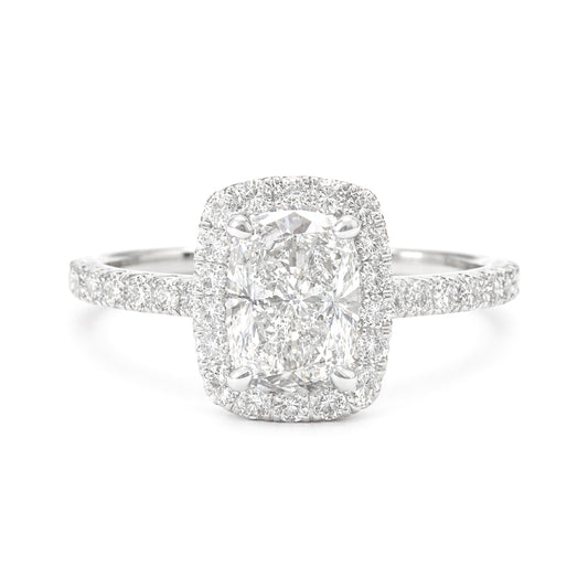 18K Cushion-cut Colorless Diamond Ring - 1.31ct