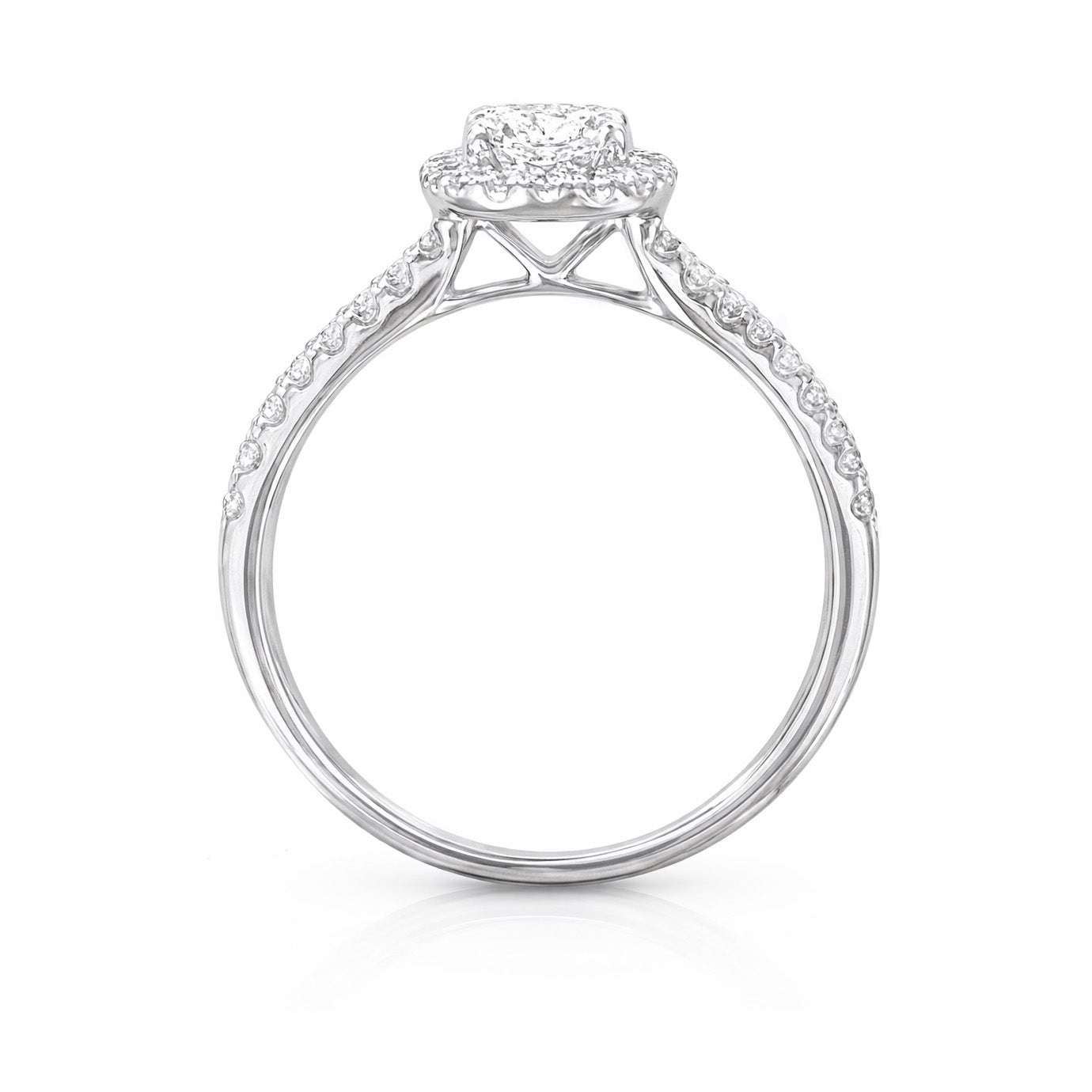 18K ほぼ無色G ダイヤモンドリング 1.005ct SI1 ラウンドカット