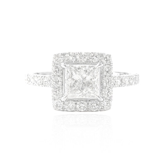 18K Princess-cut Colorless Diamond Ring - 1.302ct