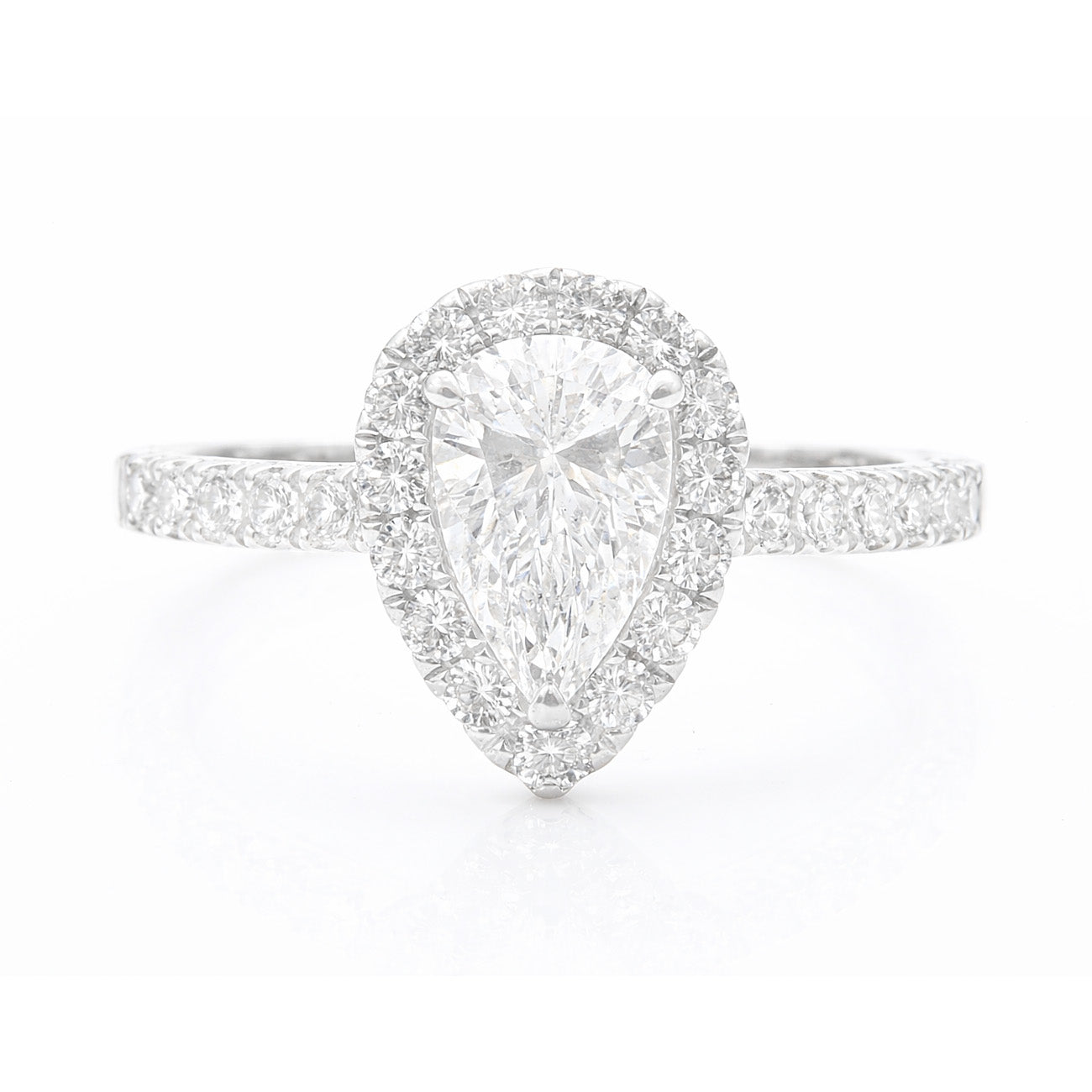 18K Pear-cut Colorless Diamond Ring - 1.547ct