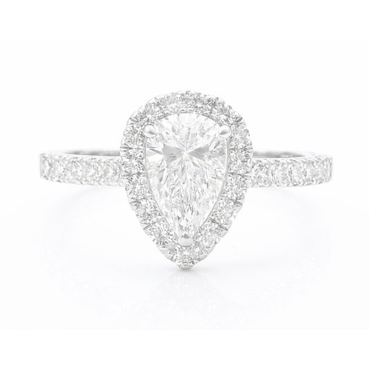 18K Pear-cut Colorless Diamond Ring - 1.547ct